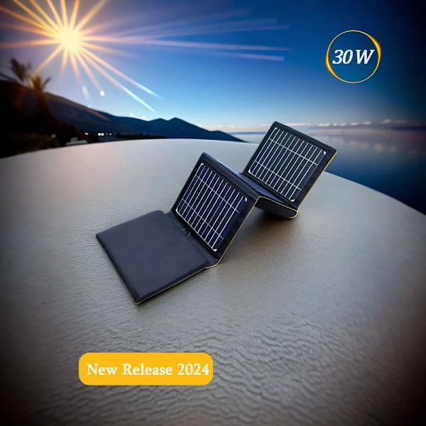 Bärbar Solar panel 30W Hög Ström Hög Kvalitet Vattentät Fullbar Utomhus Celler Batteri Laddare