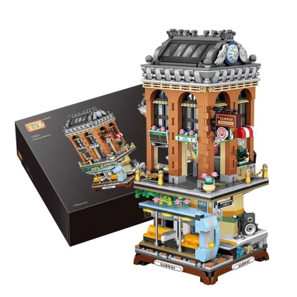 Mini Blocks City Subway Station Platform Model DIY Building Blocks European style Bricks Legetøj