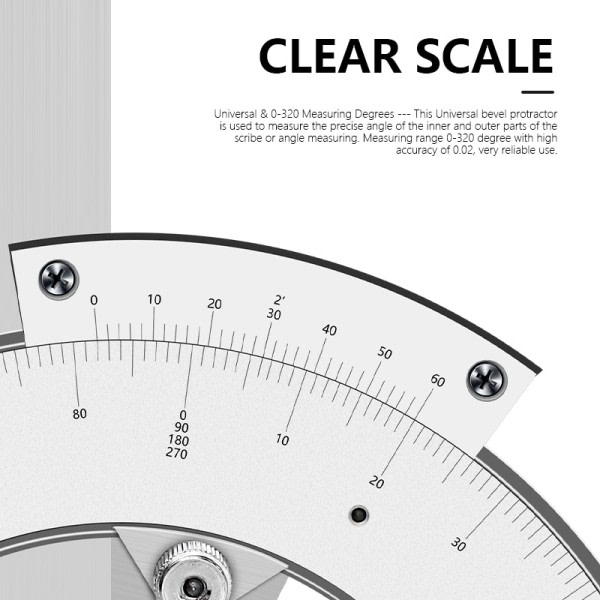 Bromsok Vinkel Linjal 0-320 Degree Universal Protractor Precision Goniometer Vinkel Finder Mätningsverktyg