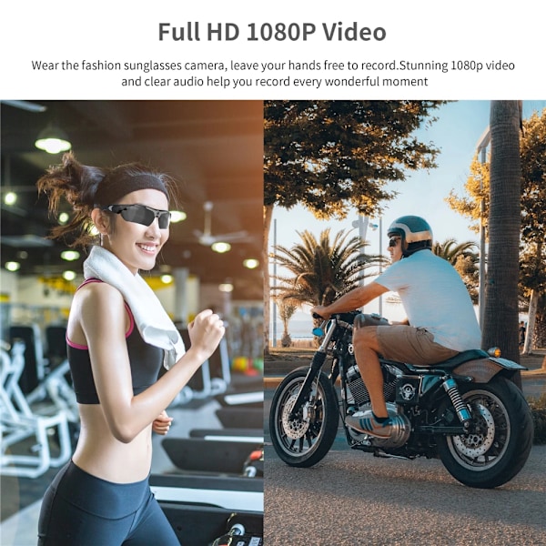 1080P HD mini kamera glasögon polariserad lins smart videokamera utomhus cykling sport säkerhet skydd solglasögon