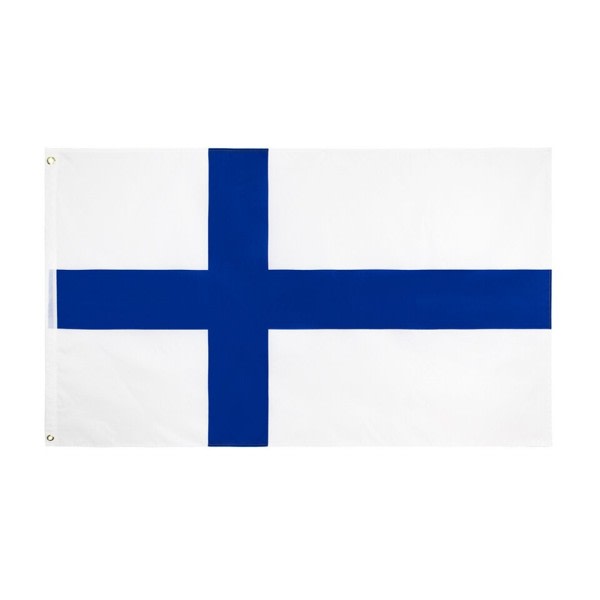 90 x 150cm Finland  Finsk  Flagg Stor Polyester Finsk Nasjonalt Banner  Finlander Innendørs Utendørs Hjemmeinnredning