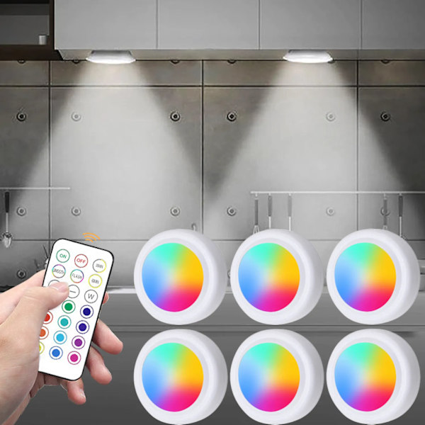RGB Väri Ala kaappi Valot Langaton Akku LED Valot Kaukosäädin