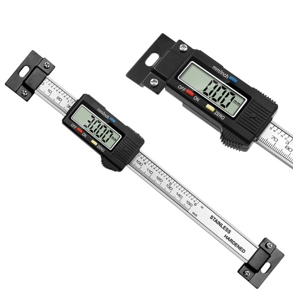 Rustfritt stål Horisontal Vertikal Digital Display Linjal LCD Display Nivå Caliper 0-15CM