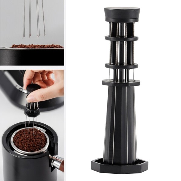Säädettävä kahvin sekoitus työkalu 8 neulat espresso jakelu työkalu kahvin neula jakelija kahvilalle