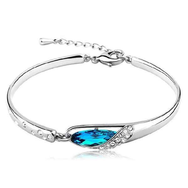 Sterling sølv armbånd blå lover krystal armbånd
