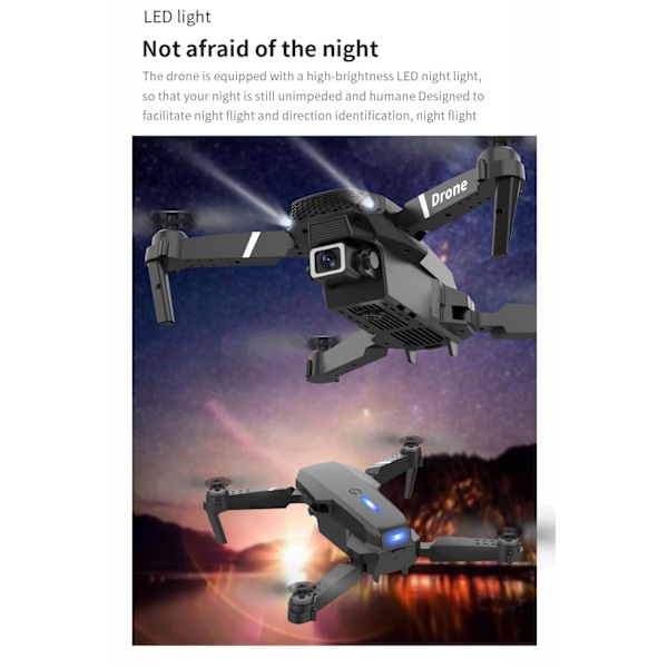 Professionell Drone E88 4k vidvinkel HD kamera WiFi fpv höjd Hold Fullbar RC quadrotor helikopter