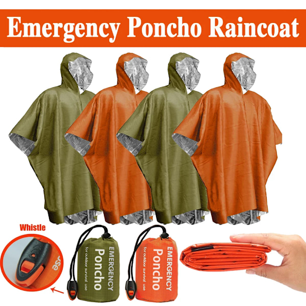 Alumiini kalvo kertakäyttö poncho lämmin lämpö sadetakki