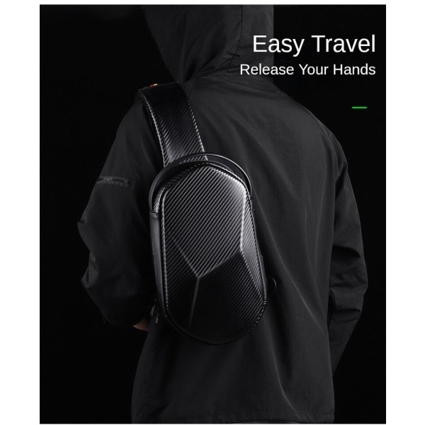 Herr's Bryst väska Mode Ny Enfärgad Färg USB Utomhus Casual One Skulder Crossbody Handväskor