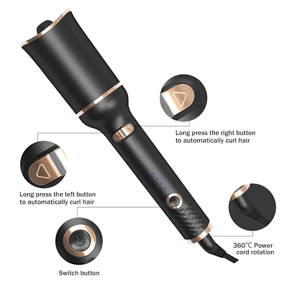 Automatisk Hår Curler Auto Hår Curling Iron Ceramic Rotating Air Curler Air Spin Wand Styler Curl Machine