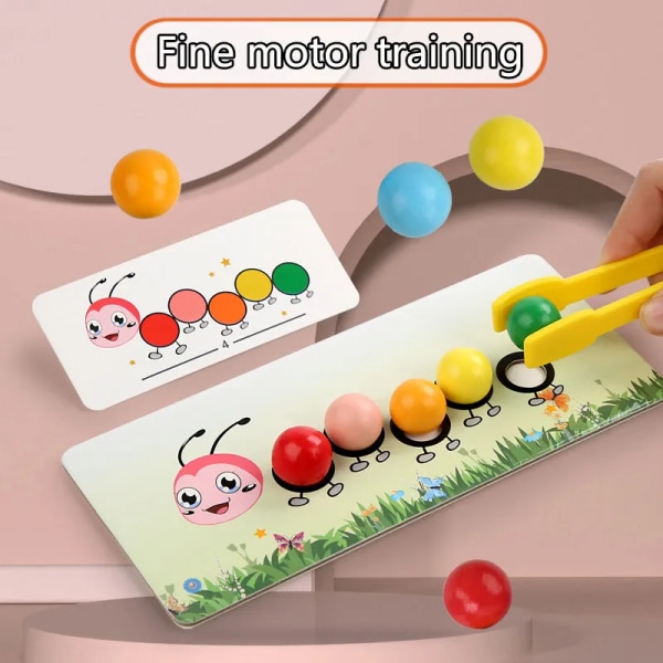Træ clips perler spil montessori legetøj farve matchende indlæring sæt fin motorisk bevægelse træning pædagogisk legetøj