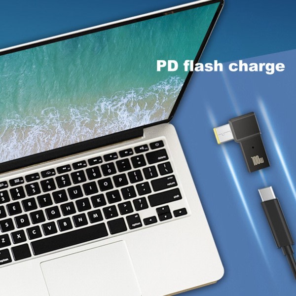 FONKEN PD 100W USB Typ C hona till DC hane adapter för Lenovo Thinkpad USB-C snabb laddning kabel omvandlare fyrkantigt PD kontakt