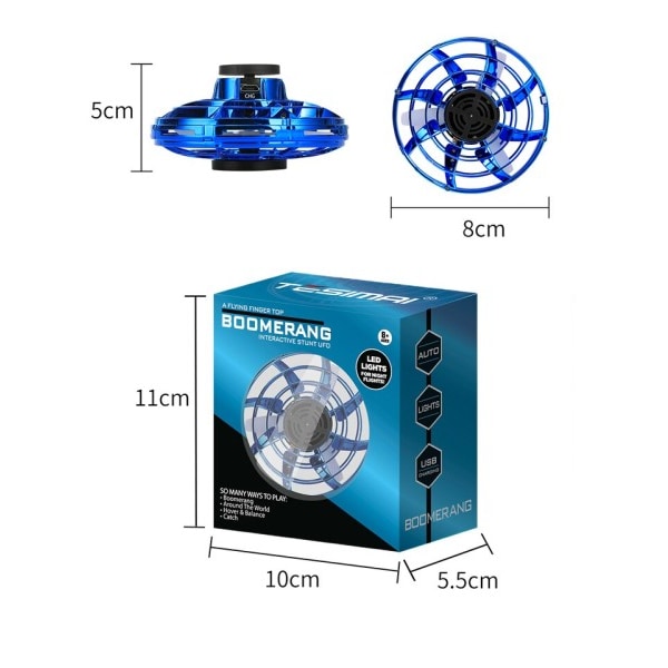 Flying Spinner Mini UFO Drone Hånd Operated Flyorb Fly Fidget Legetøj