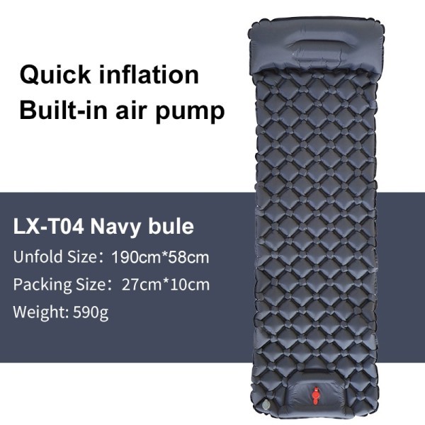 Utendørs Søvn Pad Camping Uppblåsbar madrass Innebygd Pumpe Ultralight Air Pute Reise Matte