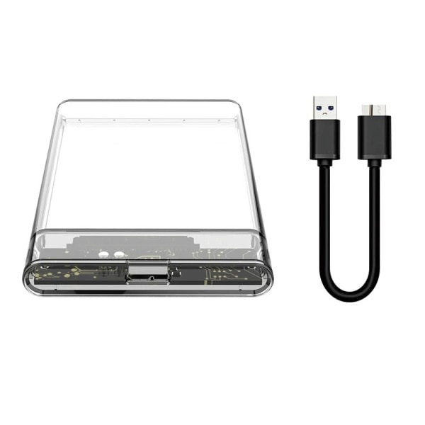 3,0/2.0 HDD Kassering  2,5tommers SATA SSD Hard Disk Eske med 5Gbps Transfer Speed og Transparent Design Mobil Ekstern hus