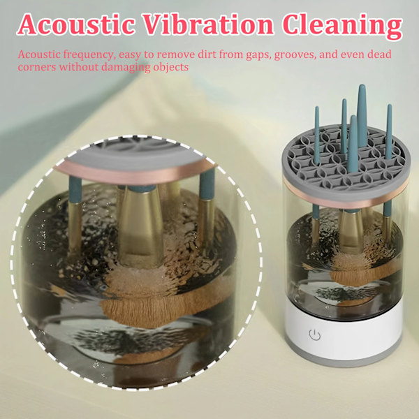 USB Elektrisk Smink Brush Cleaner Portable 2 In 1 Smink Borstar Torkställ Lazy Cleaning Brush