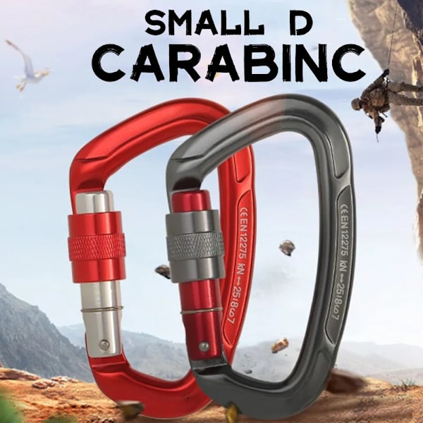Outdoor Camping Sten Klättring Karbinhake 25kN Lås Hängmatta Ryggsäck Snöre Spänne Säkerhet Skydd Multi Verktyg Fiske Tillbehör