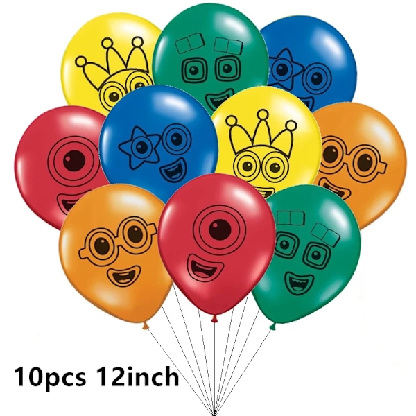 10 stykker Nummer blokerede Balloner 12tommer Nummer Blokker Latex Balloner