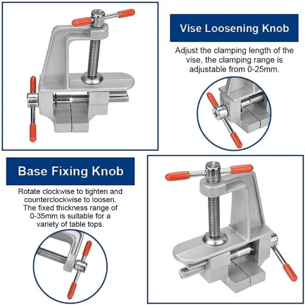 Mini Bänk Skrut Muliti-Funcational 3,5& quot Aluminium Miniatyr Små Juvelerare Hobby Klämma