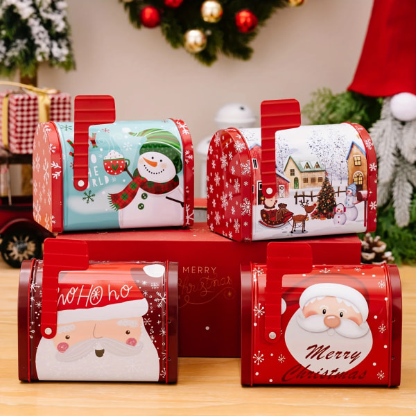 Joulu teema lahja laatikko postilaatikko muoto luova pelti posti karamelli  leluille 4335 | Fyndiq