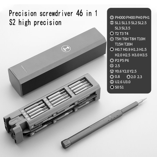 46 i 1 Skruvmejsel set magnetisk skruvmejsel bitar torx hex skruv drivrutin set precision telefon PC reparation verktyg