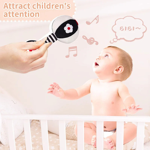 2 delar Baby Mjuka Skallror Nyfödd Leksaker Bil Säte Leksaker Spädbarn Bebis Hantel Leksak Skallra Set för Spädbarn 0-12 Månader Småbarn