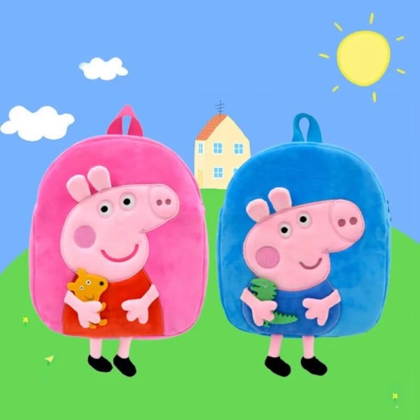 Peppa Gris Barn Plysj Ryggsekk George Barnehage Ryggsekk Tegneserie Skulder veske