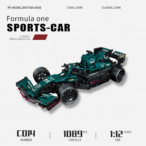 Byggnad Klossar F1 Formel Fjärrkontroll Kontroll Super Racing Bil Moc Bricks RC Teknisk Modell Leksak