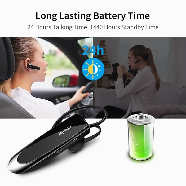 Langaton Bluetooth 5.0 Kuulokkeet Hands Free Mini Kuulokkeet 22H Musiikki Soitot Kuulokkeet