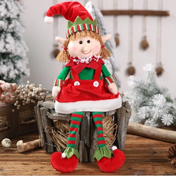 Jul plysch ben tomte docka prydnader pojkar och flickor tomte leksak dockor nyår hem dekorationer