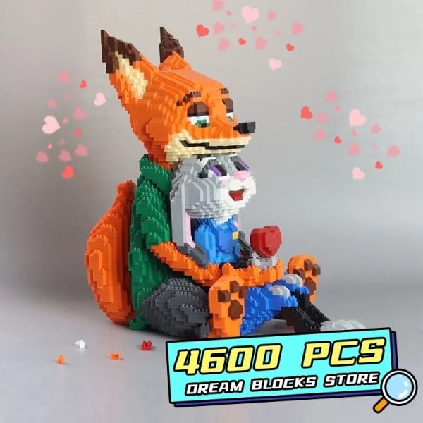 Anime Judy Nick Micro Building Blocks Tecknad film Zootropolis Diamond Bircks Modell Räv Kanin Leksaker