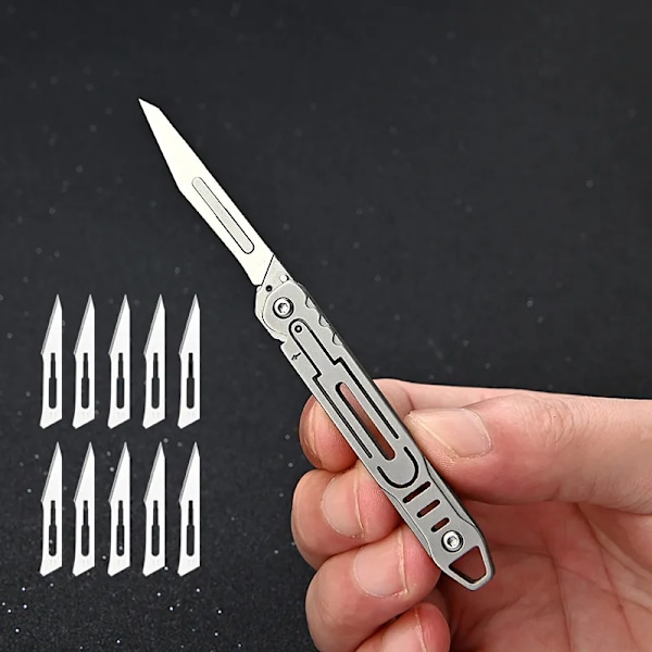 Rustfrit stål foldning skalpel medicinsk foldning kniv EDC udendørs udpakning lomme kniv