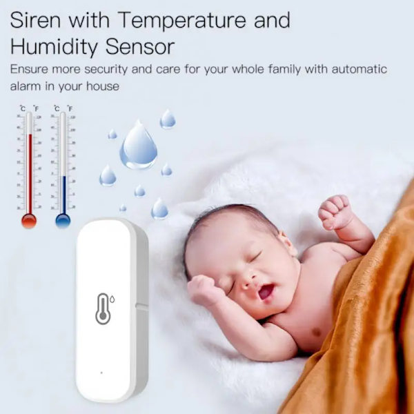 3 bitar WiFi Smart Temperatur Fuktighet Sensor Hem Ansluten Termometer Kompatibel Med Smart Life Alexa Google Assistent