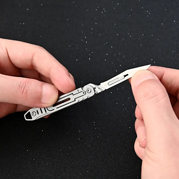 Rostfritt stål vikbar skalpell medicinsk vikbar kniv EDC utomhus uppackning ficka kniv