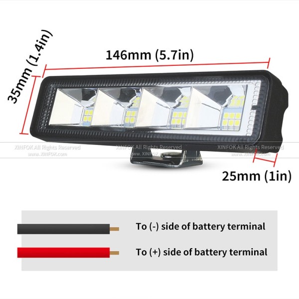 72W Car Work Light LED Bar  4x4 24 LED Working Bar