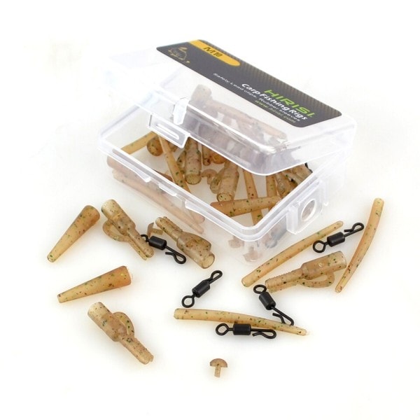40st Karp Fiske Säkerhet Bly Klämmer Svans Gummi Kone Anti Tangle Sleeve Quick Change Swivels