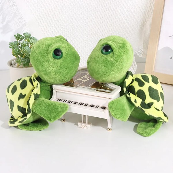 1 stykker Skildpadde Plys Legetøj Store Øje Grøn Plysj Dukke Fyld Dyr Skildpadde Legetøj