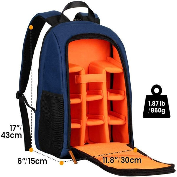 Hane Large Capacity Kamera Ryggsäckar Utomhus Shooting Ryggsäck Nylon Vattentät Stötsäker DSLR