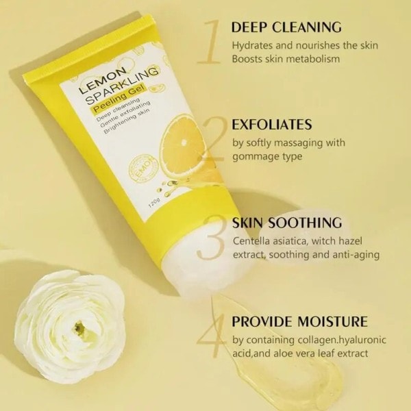 Citron Peeling Gel 80g Rensende Scrub Til Ansigt Hud Opstramning Fugtgivende Hud Skåsom Fjerner døde hudceller eksfoliator