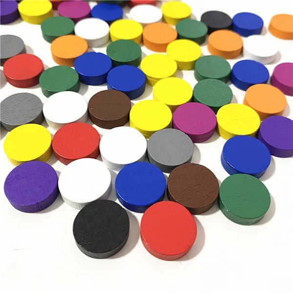 50 kpl 15*5MM 11 värit puinen levy nappula peli nappulat värillinen shakki rahakkeita lauta peli tarvikkeita