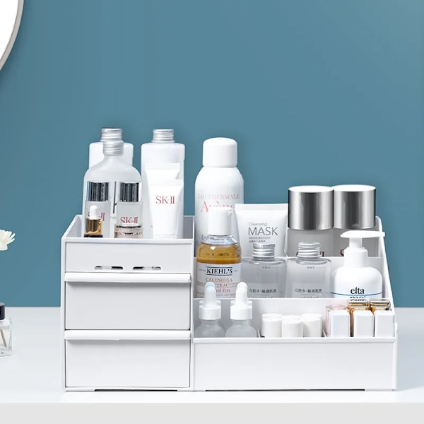 Stor Kapacitet Kosmetisk Opbevaring Æske Makeup Skuffe Arrangør Smykker Neglelak Makeup Beholder