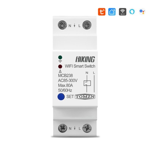 80A 2P Din Rail wifi smart brytare kretsbrytare fjärrkontroll