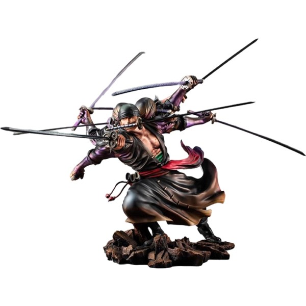 One Piece Roronoa Zoro Nine Knives Flow Anime Figure Modell Desktop Ornaments Action Figure Leksaker