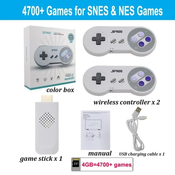 Super Nintendo 16 Bit Game Stick 4700 Retro Games HD Video Game Consoles