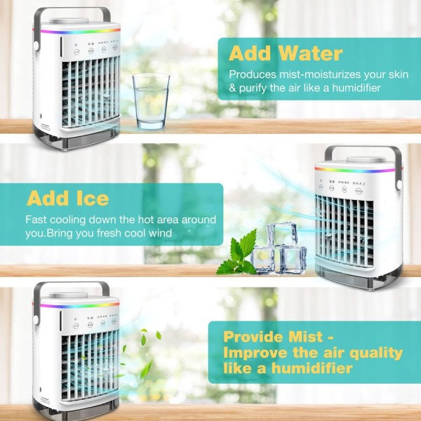 Bärbar Kall Luft Konditionering Evaporativ Luft Kylare Mini Usb Bord Fläkt