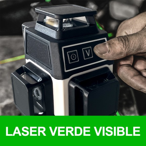 Mini Laser Niveau 12 Linjer 3D Niveau Selvnivellerende 360° Horizontal og Lodret Kværs Grøn Laser Beam Liner