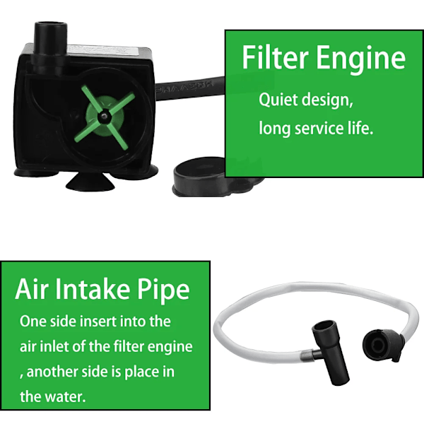 EU Plug Lavt Nivå Vann Senkbar Vann Filter Pumpe Skildpadde Tank Filter