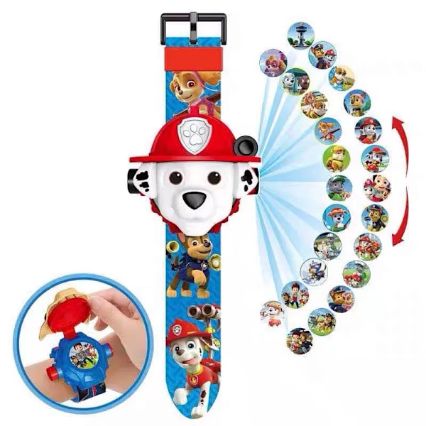3D Projektion Digital Klocka Hund Valp Patrulla Canina Anime Action Figurer Modell Leksak