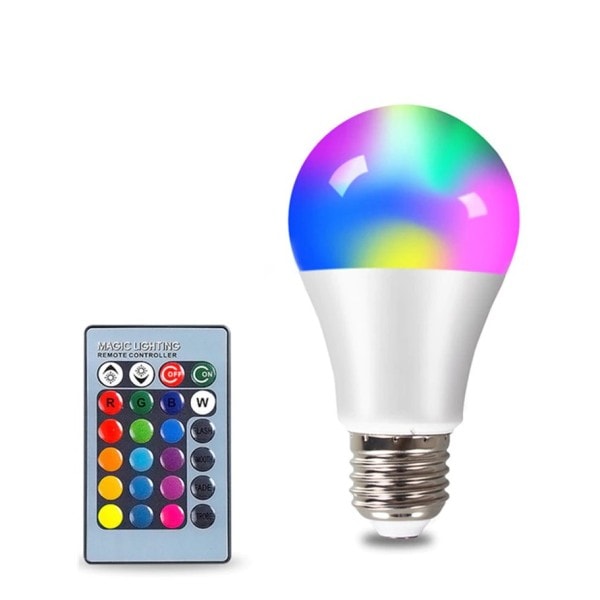 E27 LED RGB lamppu kohdevalo polttimo kaukosäädin ohjaus LEd polttimo