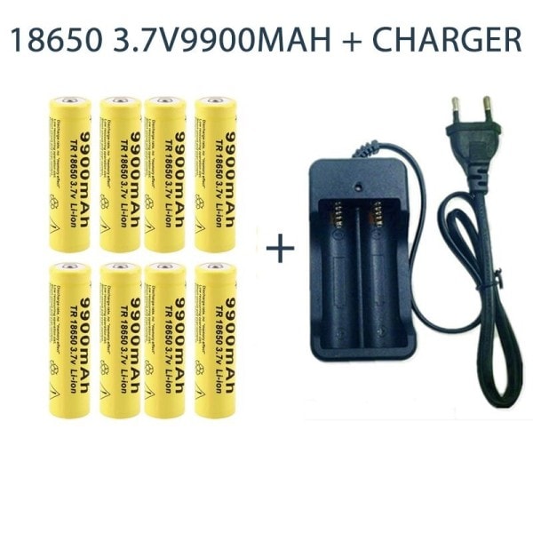 Uppladdningsbart batteri 3,7V 18650 9900mAh Kapacitet Li-ion uppladdningsbart batteri