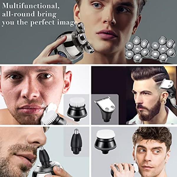 7D Flydende kutter hoved base opladning bærbar elektrisk barbermaskine mænd skægtrimmer klipper kranie barbermaskine vandtæt barbering maskine